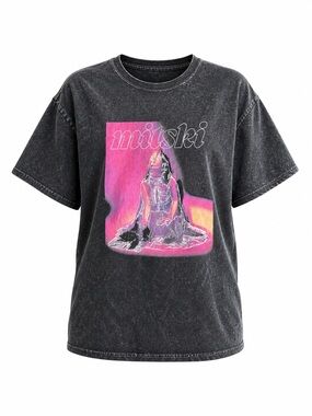colortone Mitski 2022 Summer Tour Graphic T-Shirt Black Washed Band Tee Size L